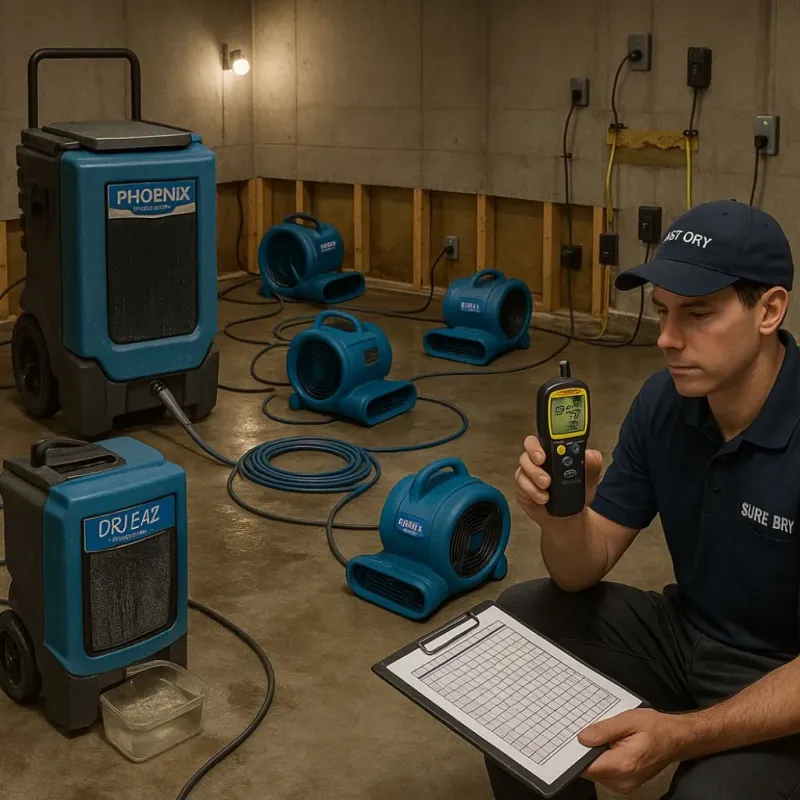 Structural Drying and Dehumidification process in Oakport, MN